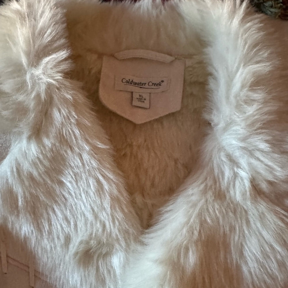 Coldwater Creek Suede And Fur Coat - Picture 2 of 5